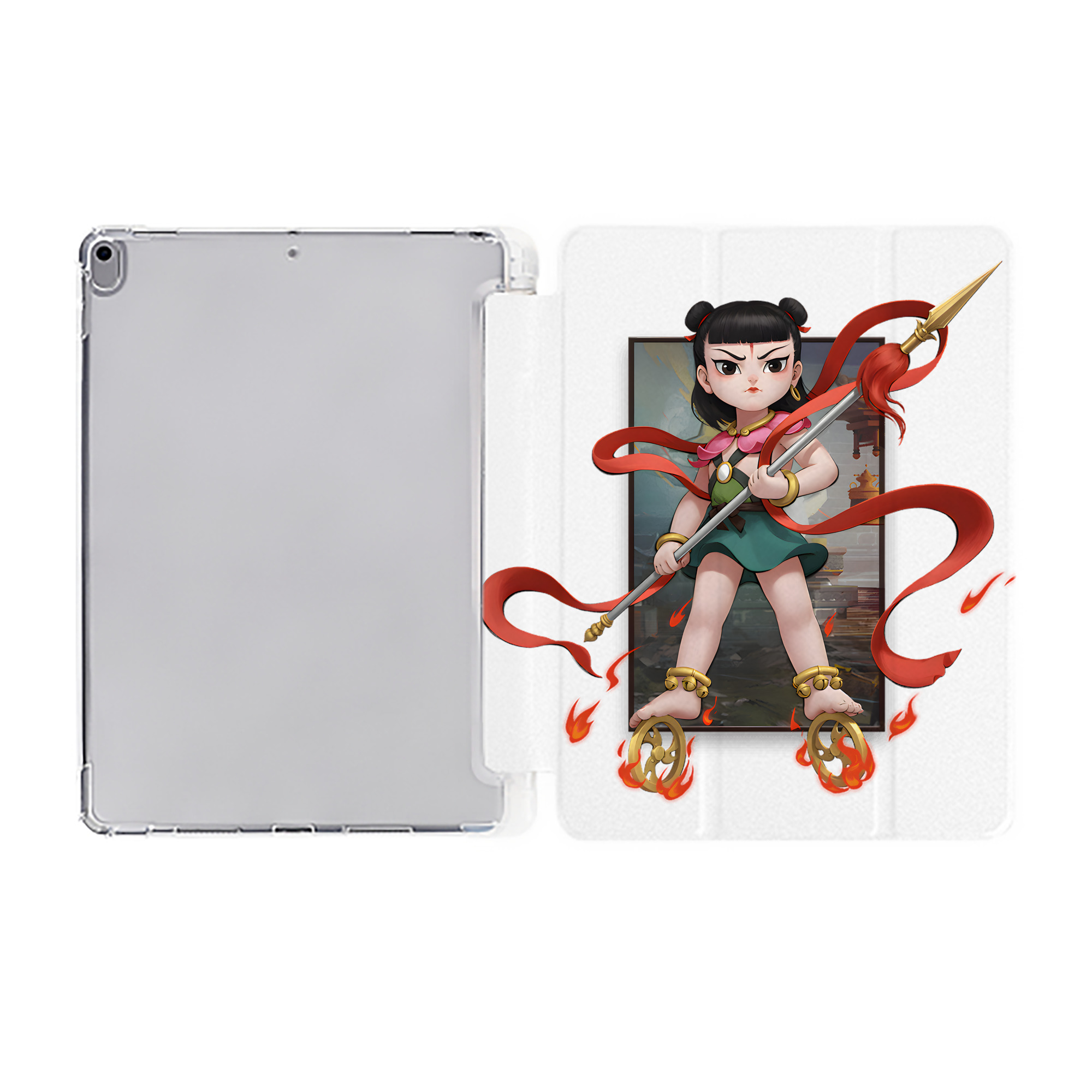 Ne Zha 2 ナタ 魔童の大暴れ IPad ケース ペン収納付き 三つ折りスタンド PUレザー×シリコン 対応機種9.5/10.5/10.9インチ